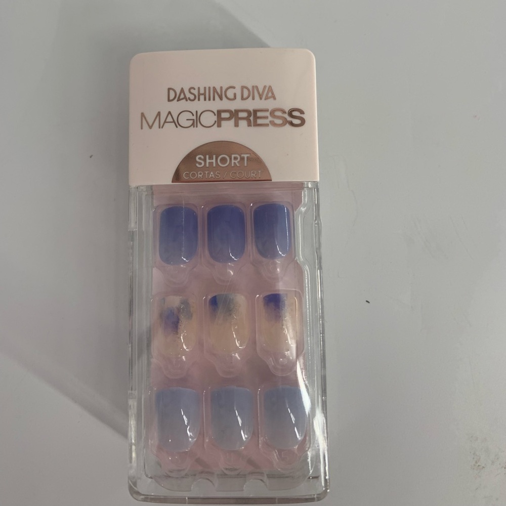 Dashing Diva magic press- blue sparkle, short